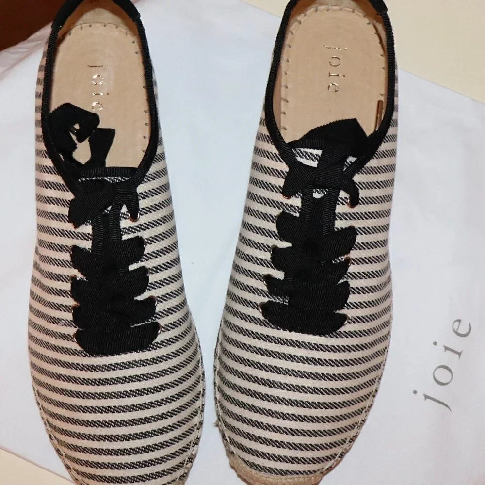 JOIE Corston Striped Espadrille Sneaker Size 40